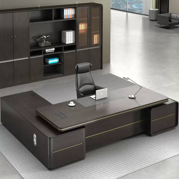 老板办公桌椅组合现代奢经理总裁主管办公室大班台老板桌轻奢风格