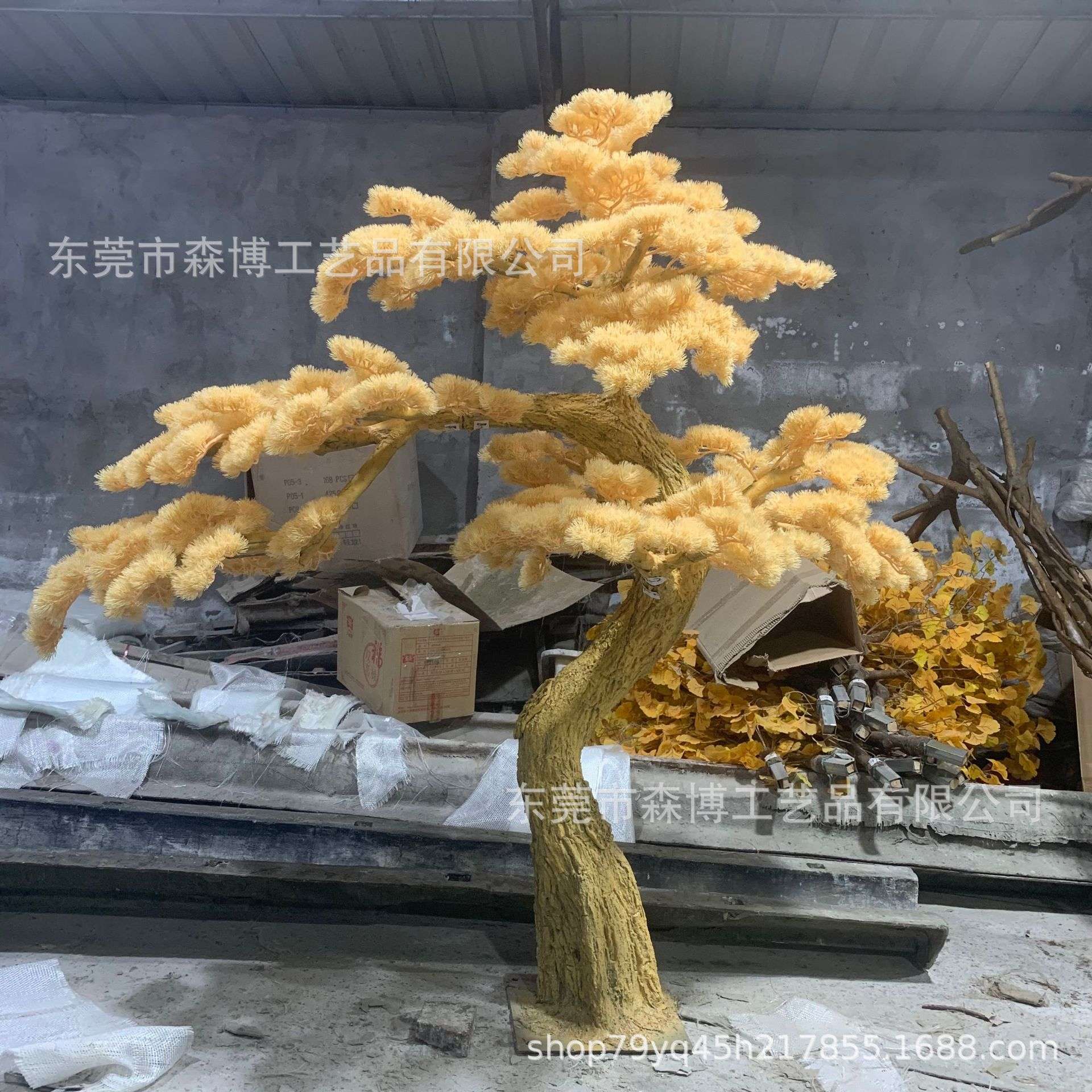 仿真美人松迎客松植物摆件 绿植商场室内装饰品松树样板间景观