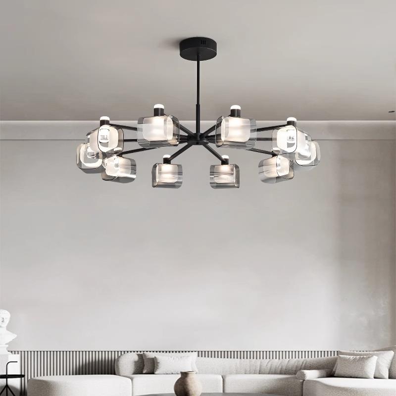 意式极简全铜客厅吊灯北欧创意玻璃大气设计师简约现代主卧室灯具