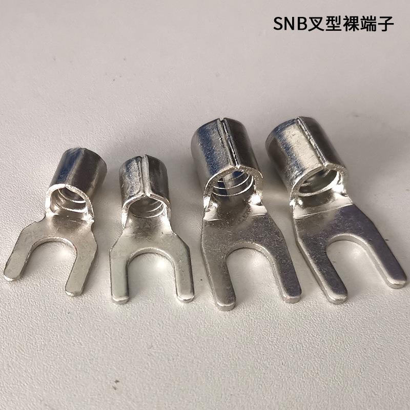 SNB3-5叉形裸端头 Y型冷压接线端子 UT铜鼻子 上炬裸端子SNB系列