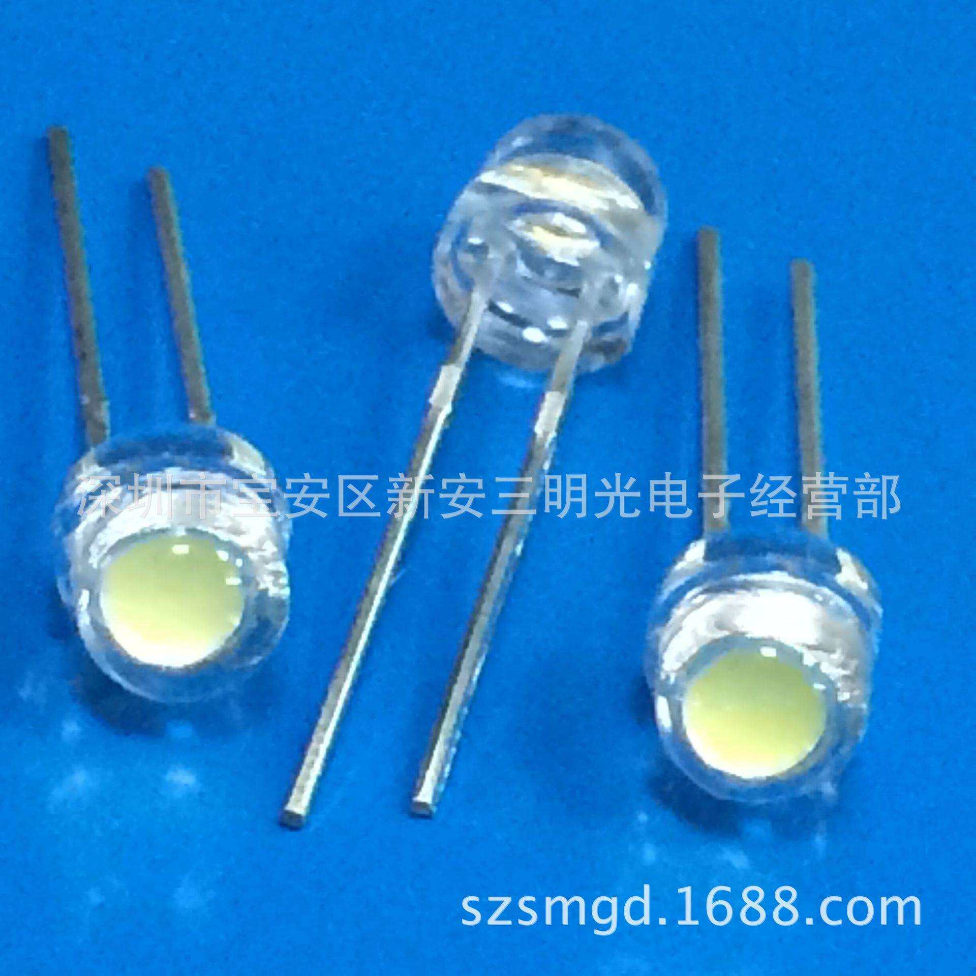 LED灯珠 0.25W草帽灯 23-25lm发光管 5mm草帽白光 f5草帽白灯