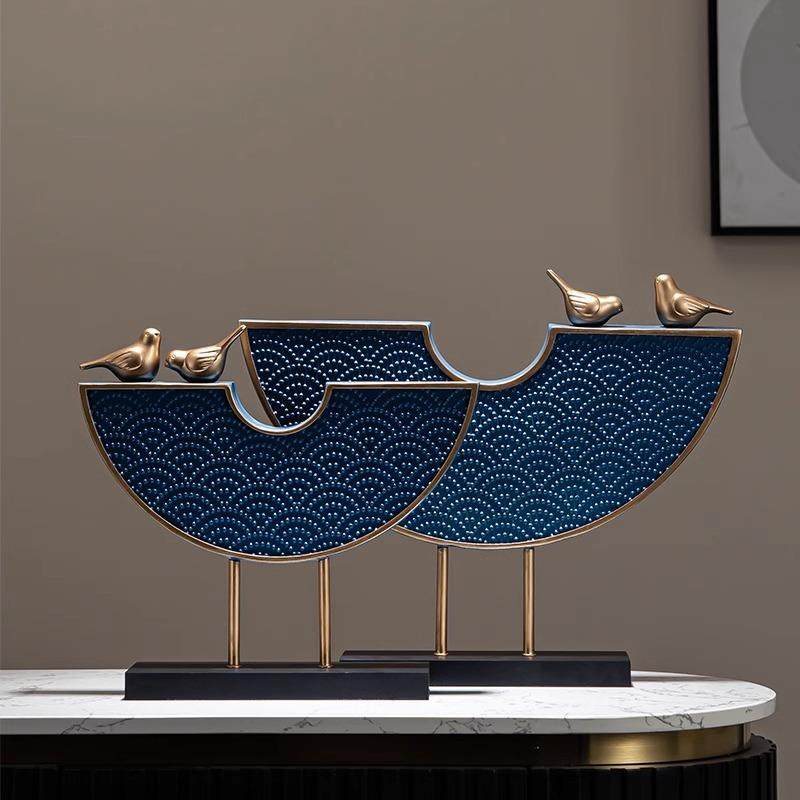 轻奢新中式家居摆件客厅电视柜装饰品高档艺术工艺高级感玄关酒柜