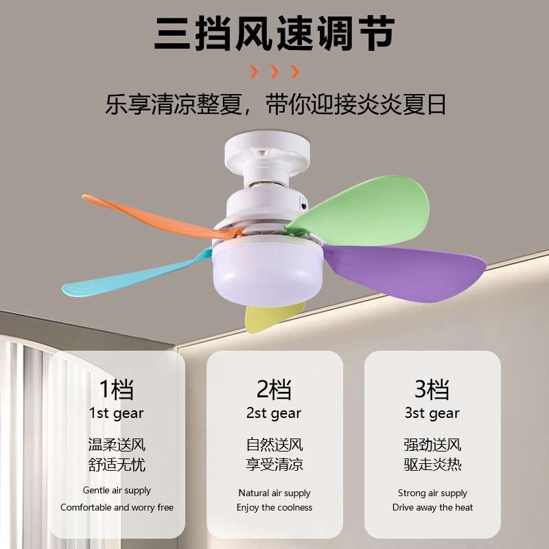 E27螺口大风扇灯2025新款led卧室风扇一体螺旋口卫生间节能吊扇灯