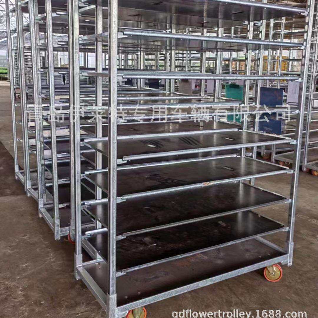 厂家直销五层杨木胶合板花卉台车，多层周转盆栽周转车