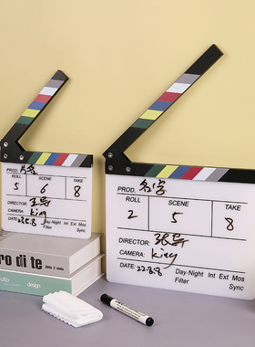 速发剧组场记板可演打板电影拍板导写术生日拍照道具艺字感装饰品