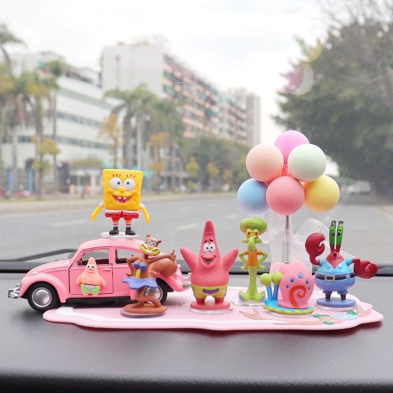 速发迷你派大星创意玩偶装饰品中控台宝绵宝海车载摆件内饰可爱款