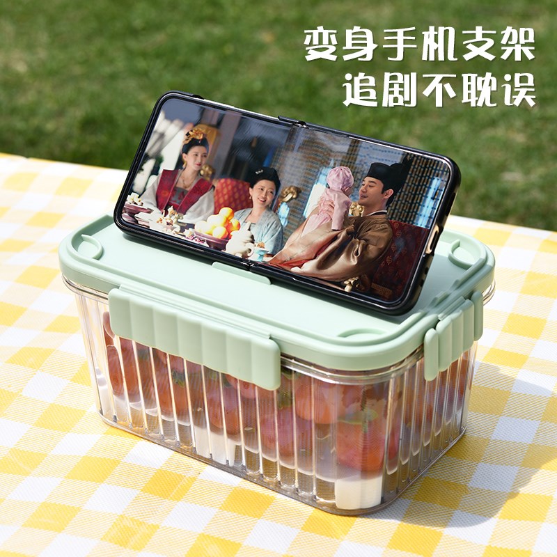 速发带冰盒便携外带保鲜盒便当盒小学生级水果移动小冰箱自带冰格