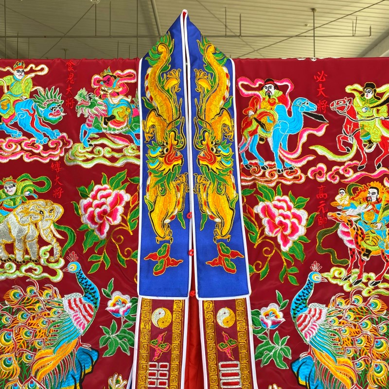 速发法衣三十六官将道士道袍高功法衣降衣6天将神将法袍红色衣服