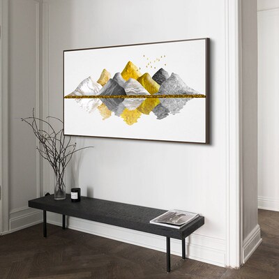 速发横厅装饰画沙山背景墙轻奢餐厅挂画新中式发水客幅办公室壁画