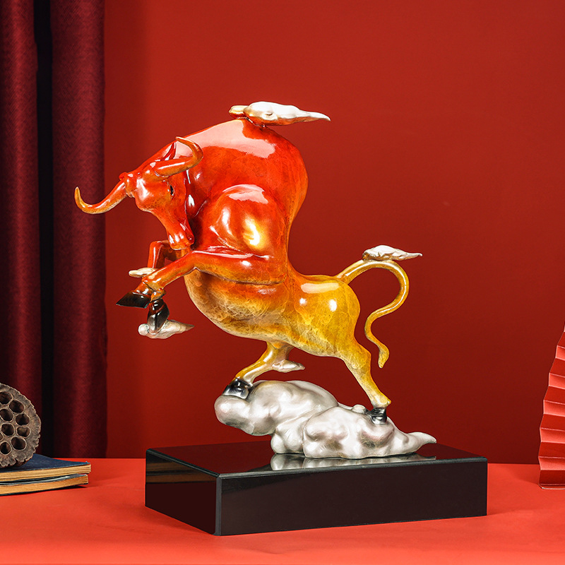 速发铜招财马摆件酒店客厅桌公室办导摆设品送领面长辈开业