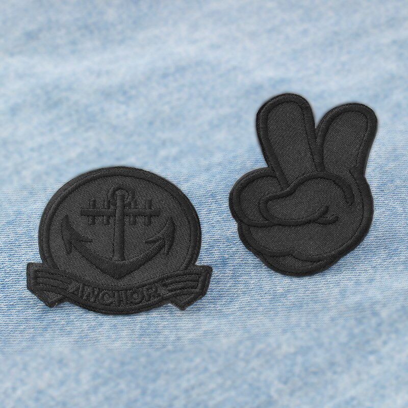 速发自粘黑色布贴男衣服免缝补丁贴服破洞无痕修补贴刺绣贴装饰