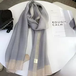 礼盒装真丝桑蚕丝围巾丝巾轻奢冬