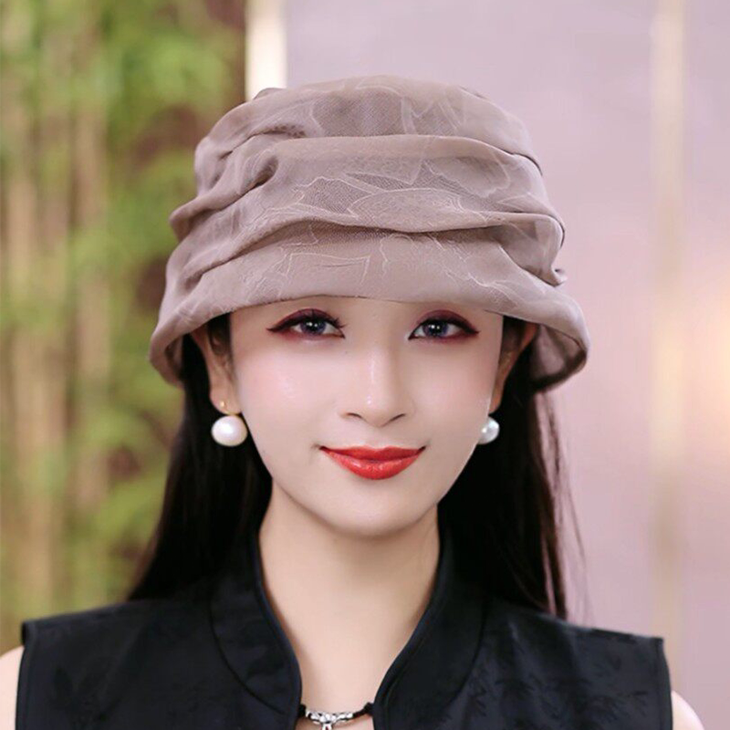 太阳帽女士桑蚕丝薄款透气时尚防晒防紫外线2026新款夏季遮阳帽女