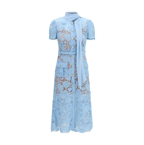 Self-Portrait 女士 FW26 连衣裙 中长蝴蝶结衣领蕾丝