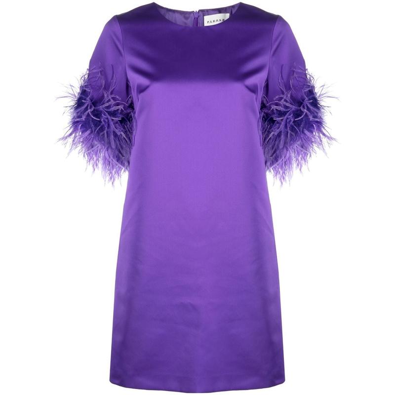 Parosh 女士 SS23 短款连衣裙 紫色连衣裙