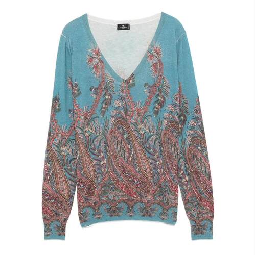 Etro 艾绰 女士 FW25 上衣 刺绣真丝混纺运动衫