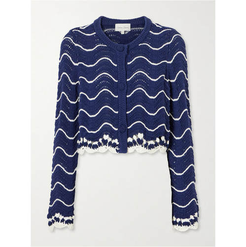 Cara Cara 女士 FW26 开衫 Louise 齿纹条纹棉质针织