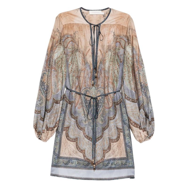 Zimmermann 女士 SS26 罩衫 Wanderlust 串珠細部迷你連身裙