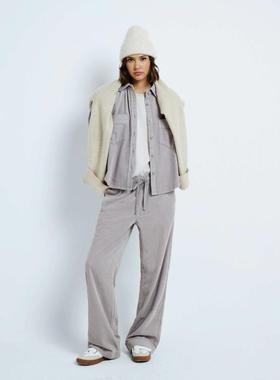 River Island 女士 衬衫 “” 灯芯绒宽松衬衫(灰色)