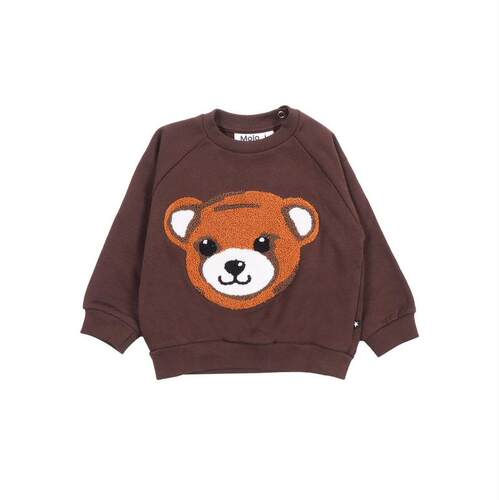 Molo 中性（成人） FW25 卫衣 刺绣泰迪熊脸圆领