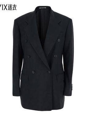 [秋冬新品]Tagliatore 女款Lapels 黑色双排扣经典款布织女士夹克