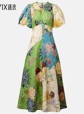 Alémais 女款Avery 花朵亚麻中长连衣裙 迷衣时尚