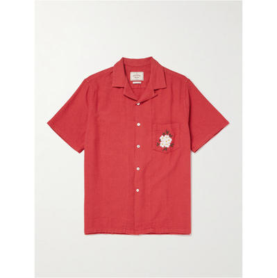 PORTUGUESE FLANNEL 男士 FW26 衬衫 可拆卸领刺绣棉质
