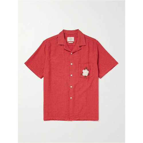 PORTUGUESE FLANNEL 男士 FW26 衬衫 可拆卸领刺绣棉质