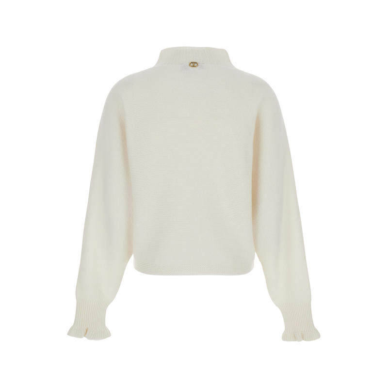 TWINSET 女士 FW25 毛衣 雙件高領荷葉邊套頭衫