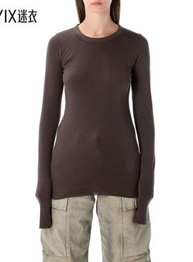 【秋季新品】Rick Owens DRKSHDW LS 黑色罗纹T恤女款 迷衣时尚