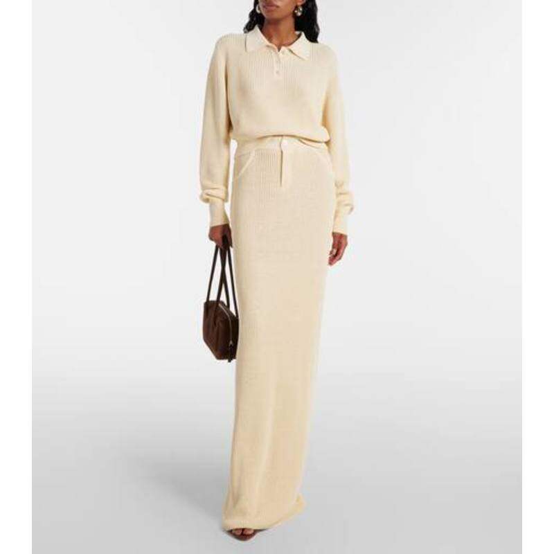 AYA MUSE 女士 超长裙 Castu 罗纹针织棉混纺长款半身裙