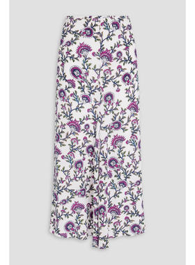 isabel marant 女士 中长裙 Rosalia 印花真丝混纺绉纱中长半身裙