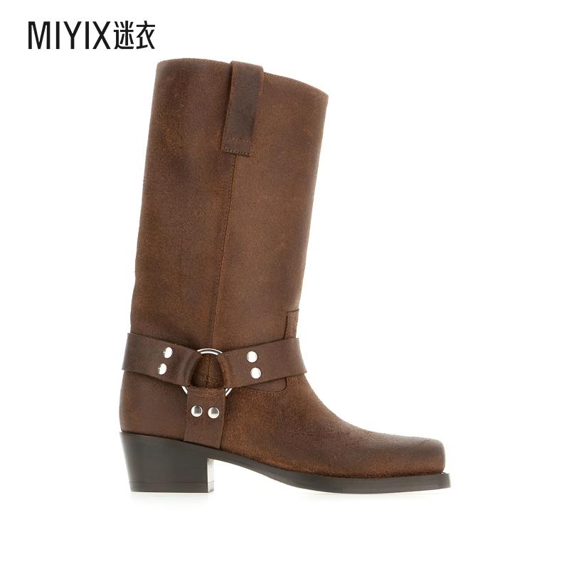 [秋冬新品]Paris Texas 女款Roxy 棕色皮质靴子 迷衣时尚