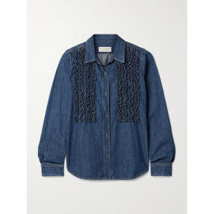 Lotan Lexa 女士 衬衫 荷叶边牛仔布 SS25 Nili