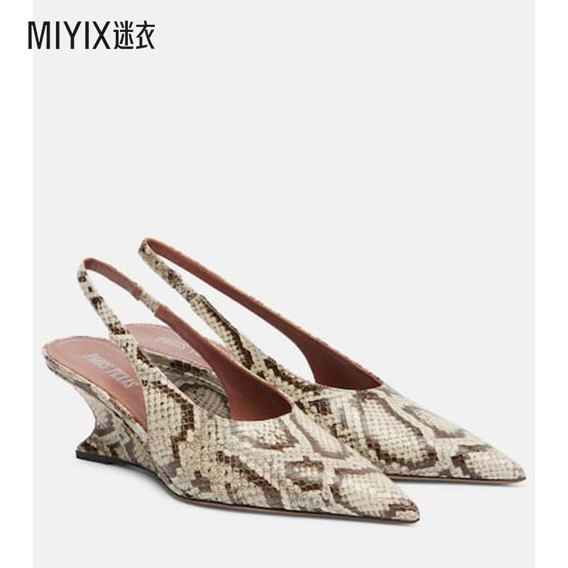 Paris Texas 女款Nina 50 皮质露跟浅口鞋 迷衣时尚