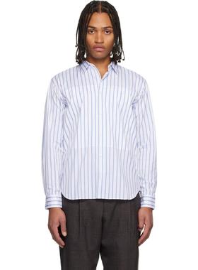Comme des Garçons川久保玲 男士 衬衫 海军蓝  白色条纹衬衫