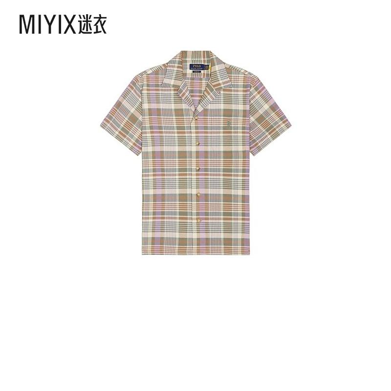 Polo Ralph Lauren拉夫劳伦 男款Andy 短袖经典款牛津露营衬衫 迷
