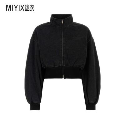 [秋冬新品]Alexander Wang亚历山大王 女款石板色牛仔短夹克 迷衣