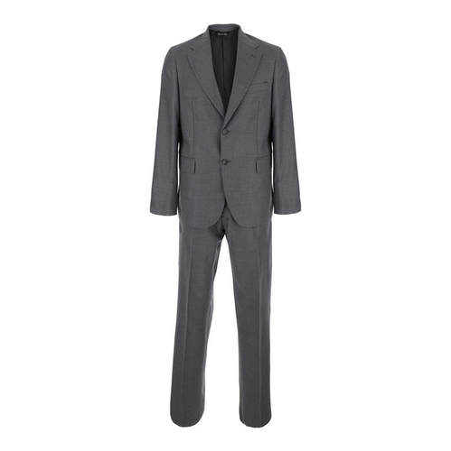 E PO CA 男士 FW26 西装套装 revers 灰色单排扣凹口布织套装()