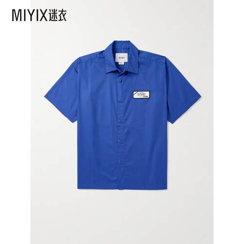 【早秋新品】WTAPS 男款Repo Logo-Appliquéd 斜纹布衬衫