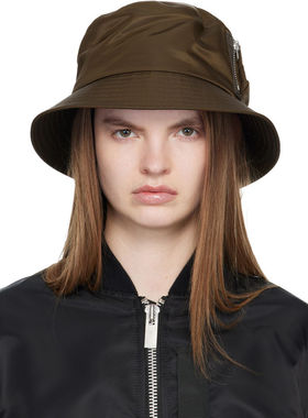 Sacai 女士 渔夫帽 棕色 Single Brim Pocket