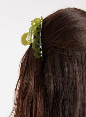 ASOS DESIGN 女士 发夹 swirly hair 设计蟹钳橄榄绿