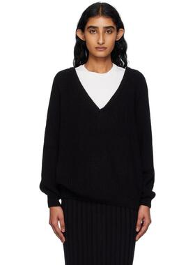 Baserange 女士 上衣 黑色 Danube V-Neck 针织衫