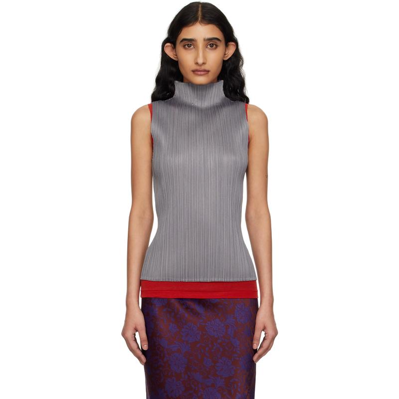 Pleats Please Issey Miyake 女士 上衣 灰色 Basics 上装