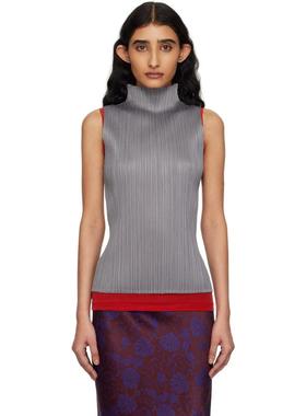 Pleats Please Issey Miyake 女士 上衣 灰色 Basics 上装