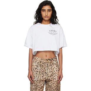 Amiri 埃米尔 女士 CO T恤 白色 Arts District Cropped