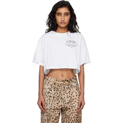 Amiri 埃米尔 女士 CO T恤 白色 Arts District Cropped
