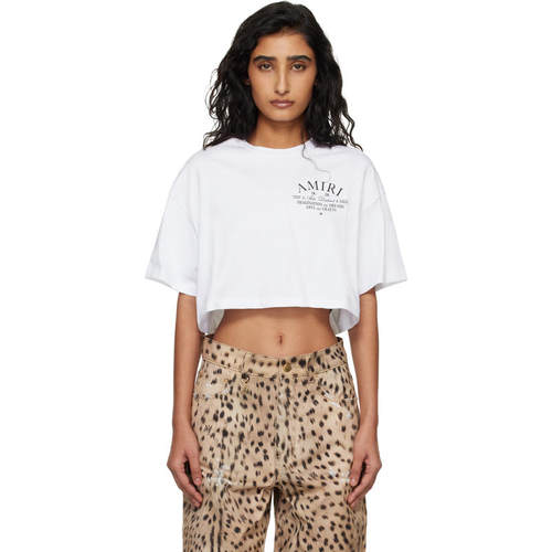 Amiri 埃米尔 女士 CO T恤 白色 Arts District Cropped