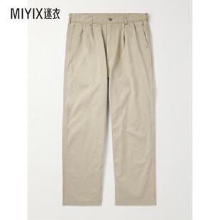 ORSLOW 男款Two 直筒褶裥棉质斜纹布裤子 迷衣时尚