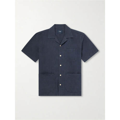 Drake's 男士 FW26 衬衫 Camp-Collar 亚麻
